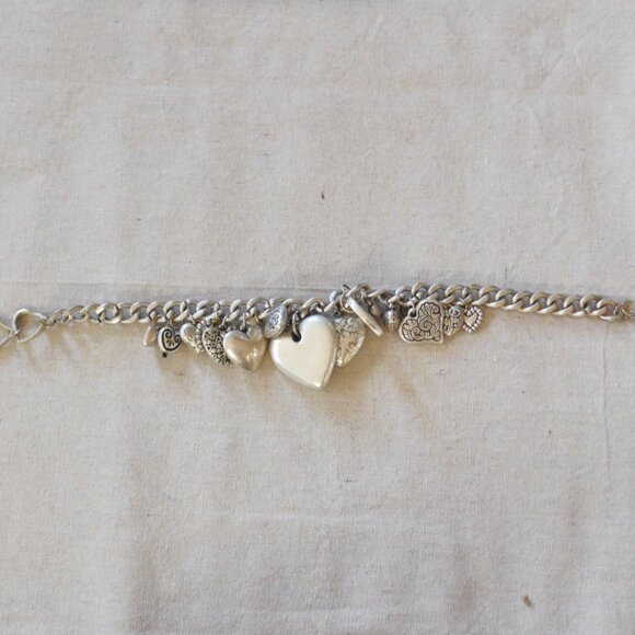 Puffy Heart Charms Silver Tone Necklace - Picture 11 of 11